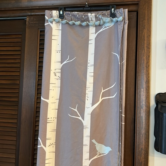Lush Other - PRE OWNED Lush Decor Bird On The Tree Shower Curtain AND Blue Bird Shower Hooks